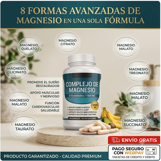 Magnesio Suplemento 8 Elemental 1000mg